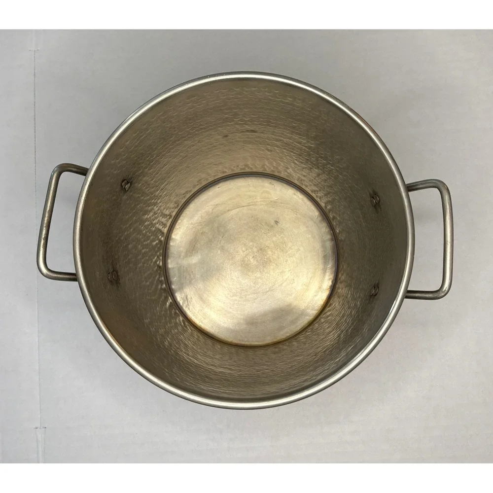 Pottery Barn Retired Hammered Nickel Stainless Steel Ice Bucket with Handles